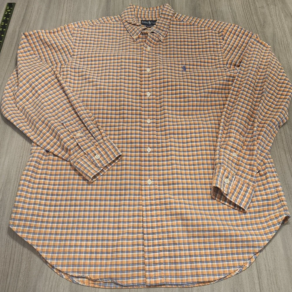 Polo Ralph Lauren Men's Button Down‎ Shirt XL Classic Fit Multicolor Check Plaid